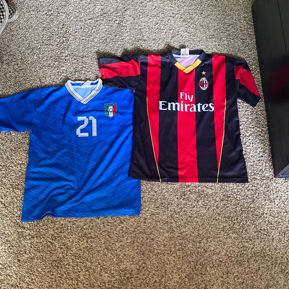 Pair of Italian football/soccer jerseys. Not authentic. Very good condition. - Picture 1 of 2
